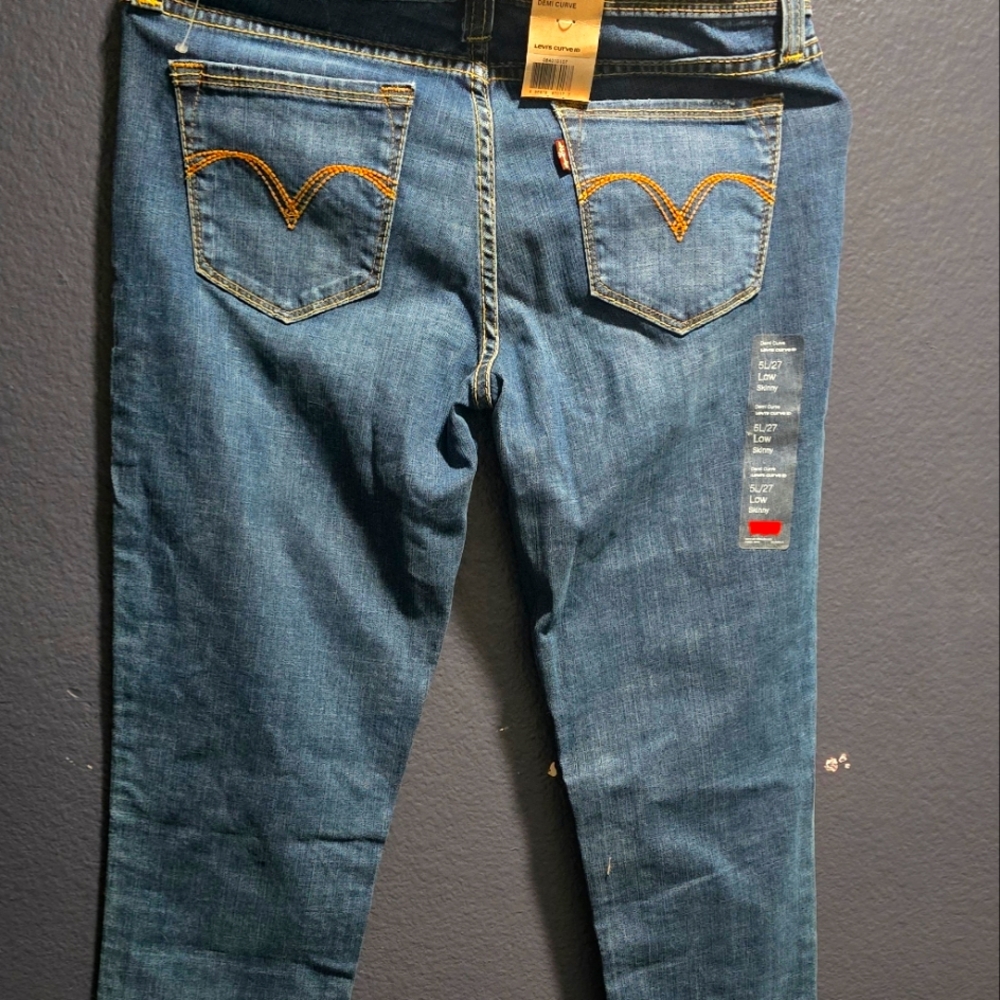 Levi's Blue Denim Jeans with Orange Stitching